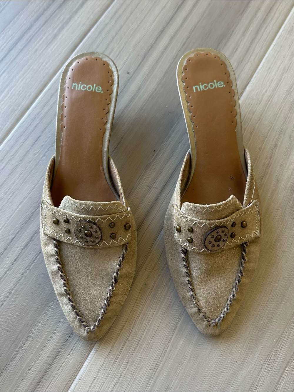 Nicole Suede Kitten Heel Mules - Picture 2 of 5